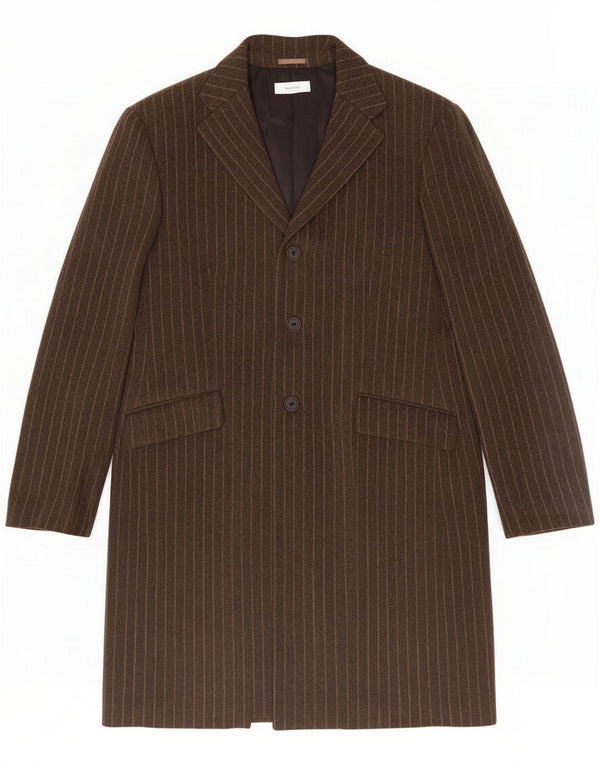 Sirmoney Herre Longline 3-knaps blazerjakke IT 56 3XL Brun nålestribe