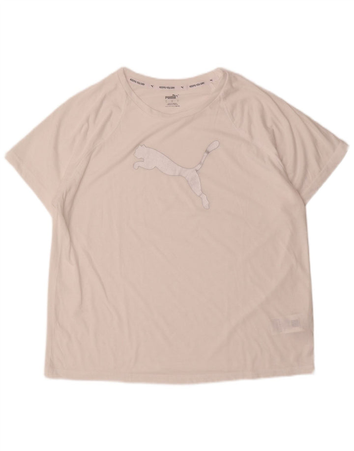 Puma Herre Grafisk T-Shirt Top Stor Hvid Polyester
