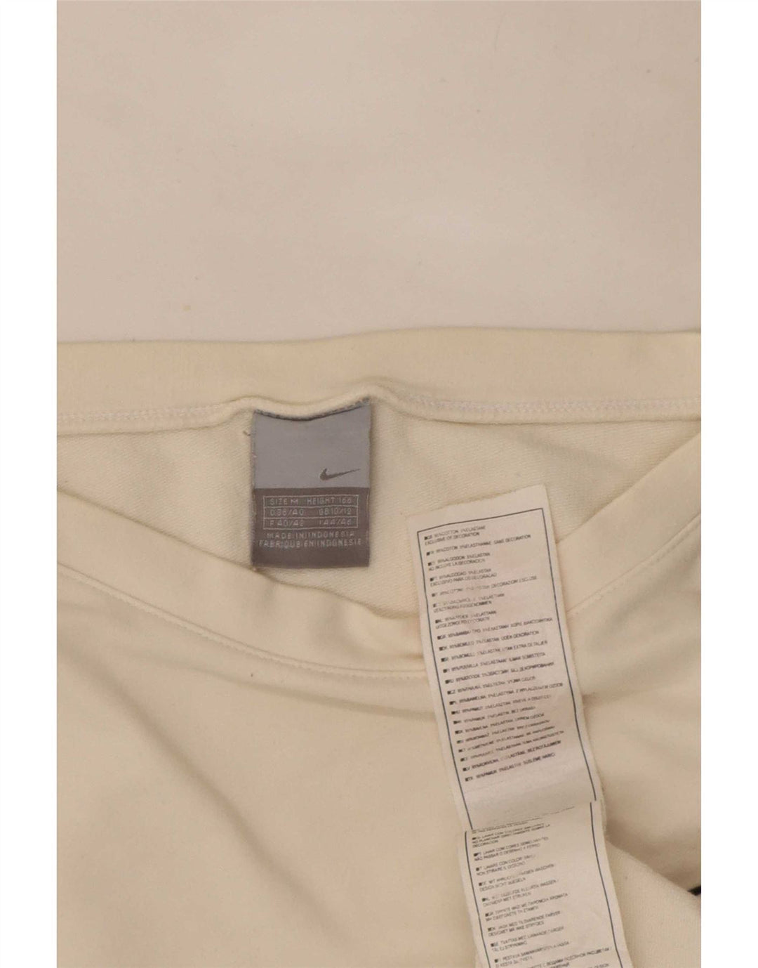 Nike Dame Top Langærmet UK 10/12 Medium White Bomuld