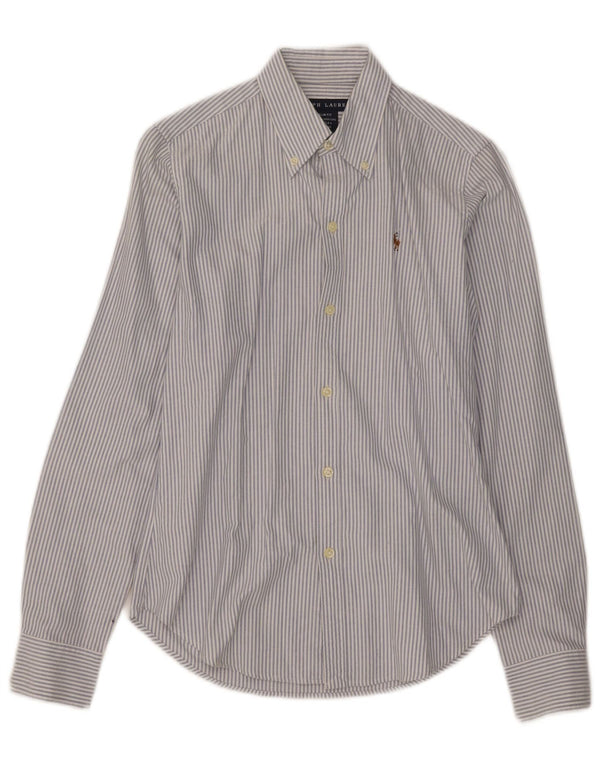 Ralph Lauren Dame Slim Fit skjorte US 4 Small Blue Pinstripe Cotton
