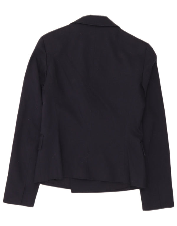 Hugo Boss Dame Dobbeltradet Blazer Jakke UK 6 XS Marineblå Bomuld