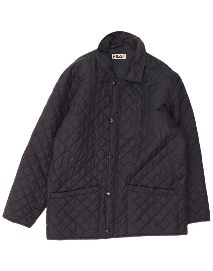 Fila Herre Quiltet jakke IT 50 Medium Navyblå Polyamid