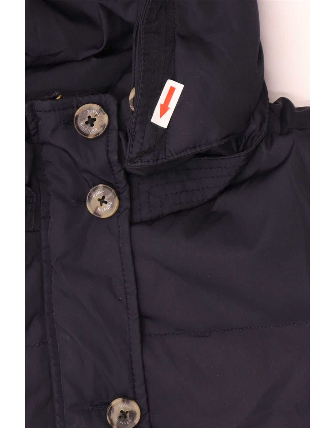 Tommy Hilfiger Dame Hætte Polstret Jakke UK 12 Medium Navy Blue Polyester