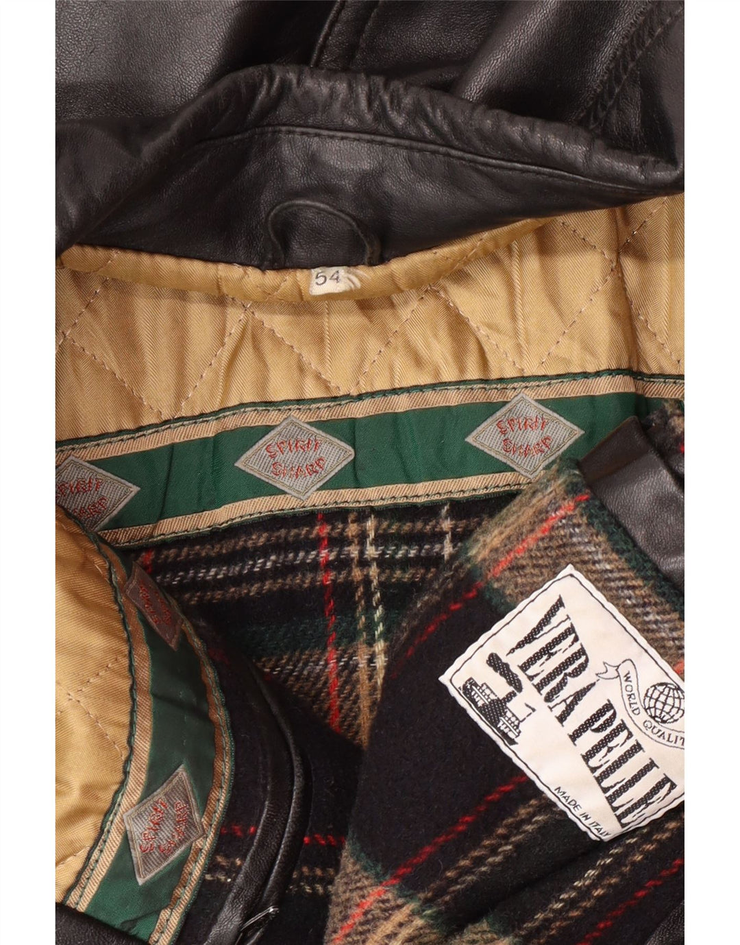 VINTAGE Herre Læderjakke IT 54 2XL Sort Læder