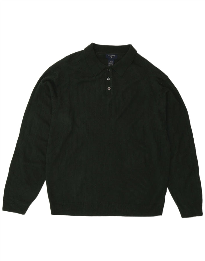 Dockers Herre Polo Neck Jumper Sweater XL Grøn Akryl