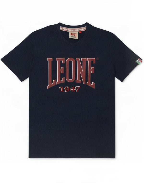 Leone 1947 Dame Grafisk T-Shirt Top UK 14 Large Navy Blue Cotton