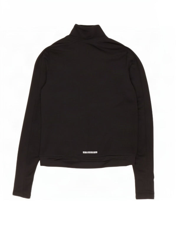Nike Dame Dri Fit Pullover med lynlås-hals Træningsdragt Top UK 10 Lille Sort