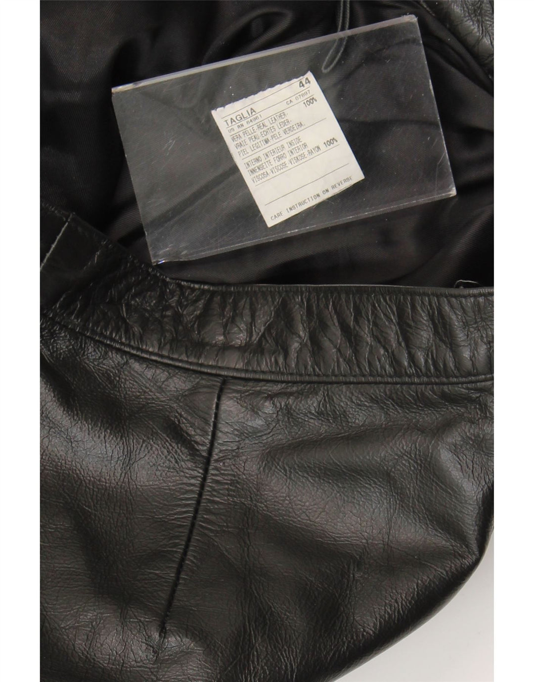 Vintage Dame Bootcut Læderbukser IT 44 Medium W28 L30 Sort Læder