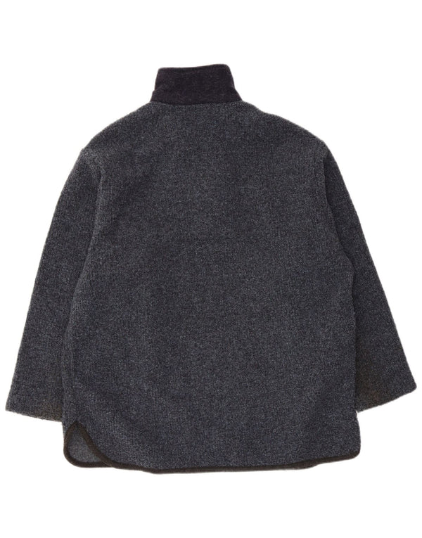 Geiser Womens Zip Neck Jumper Sweater UK 16 Large Navy Blue Floral Acryl