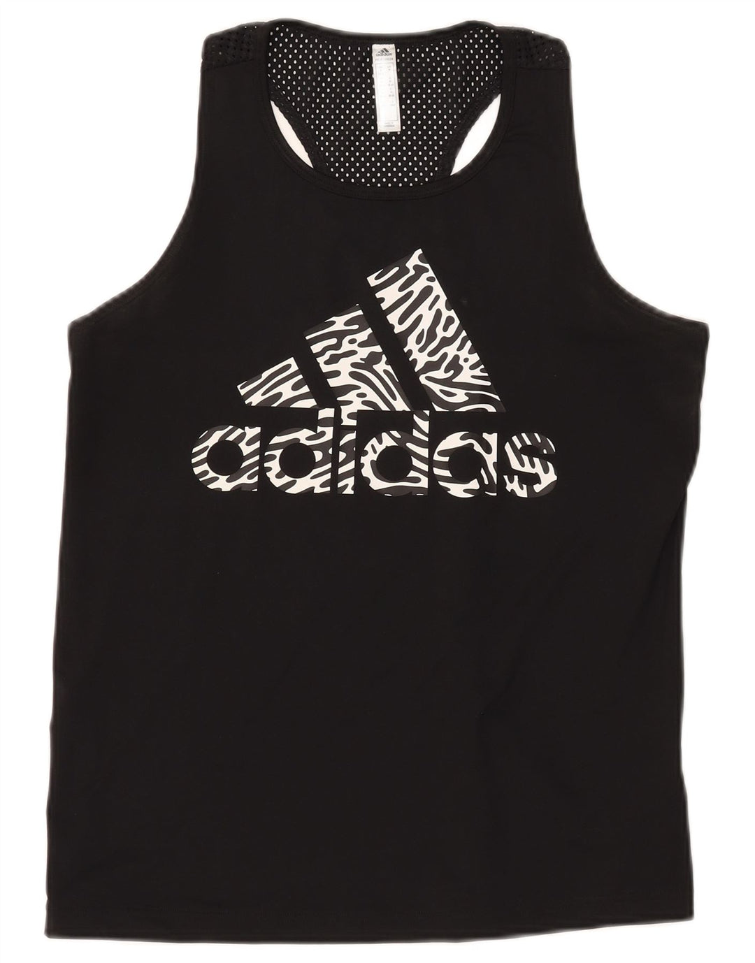 ADIDAS grafisk vest top til kvinder 12/14 medium sort polyester