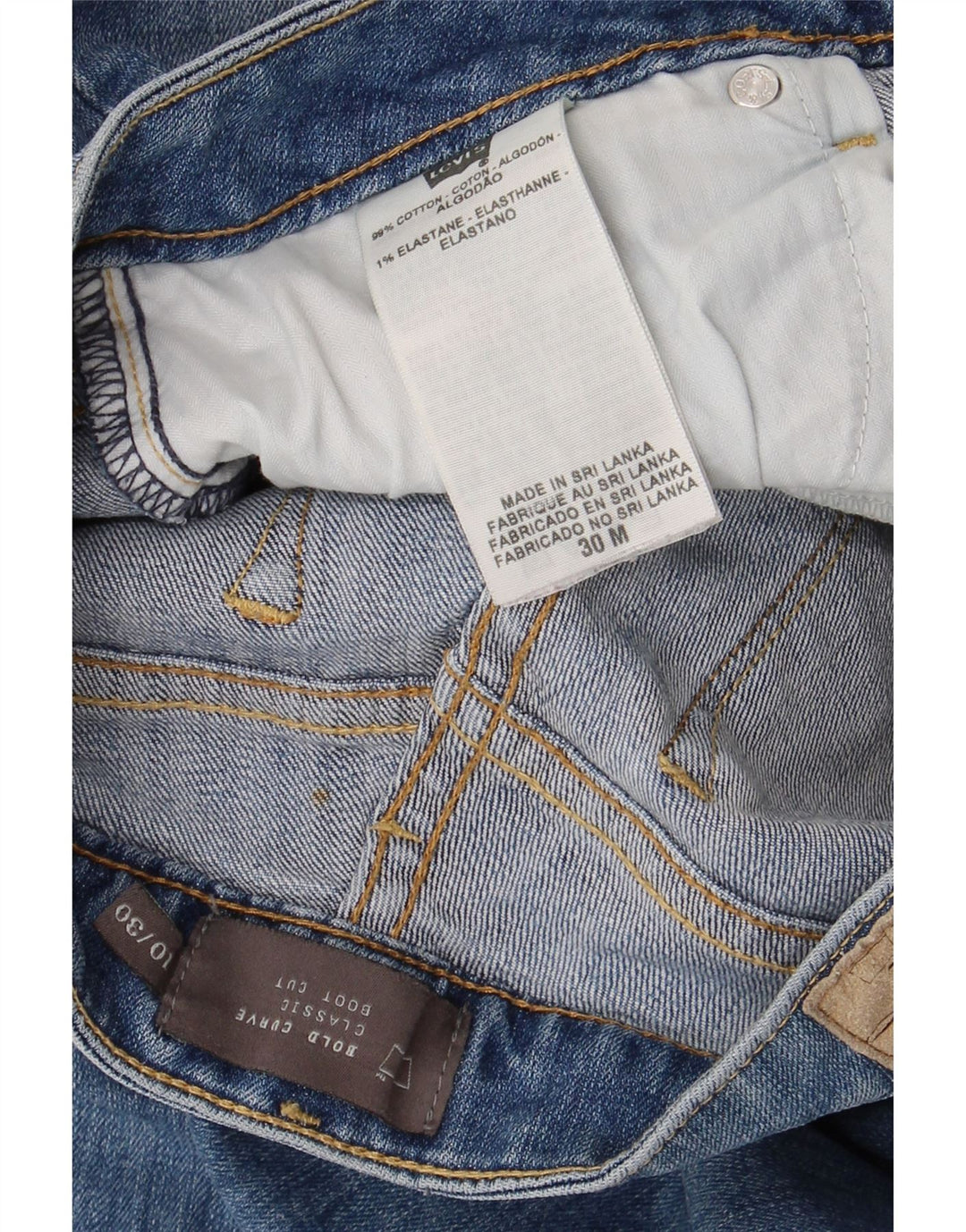 Levi's Womens Bold Curve Classic Fit Bootcut Jeans W30 L30 Blå Bomuld