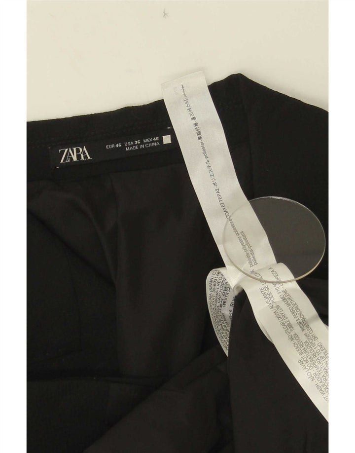 Zara Herre dobbeltradet blazerjakke EU 46 Lille sort polyester
