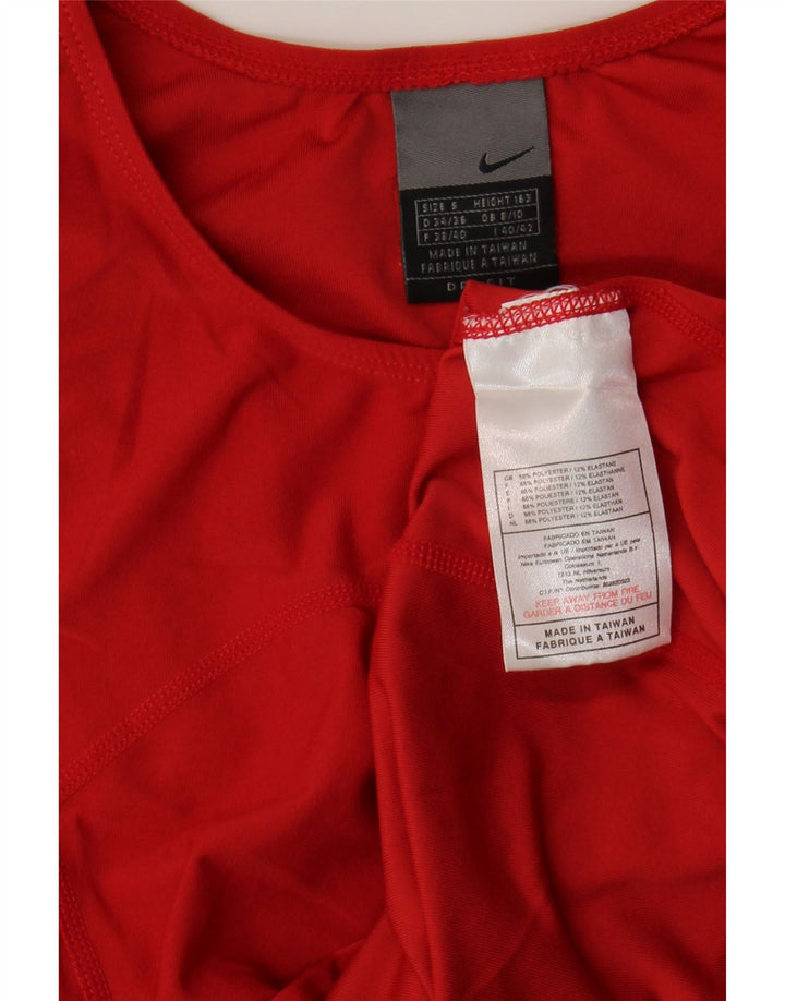 Nike Womens Crop Vest Top UK 8/10 Small Red Polyester