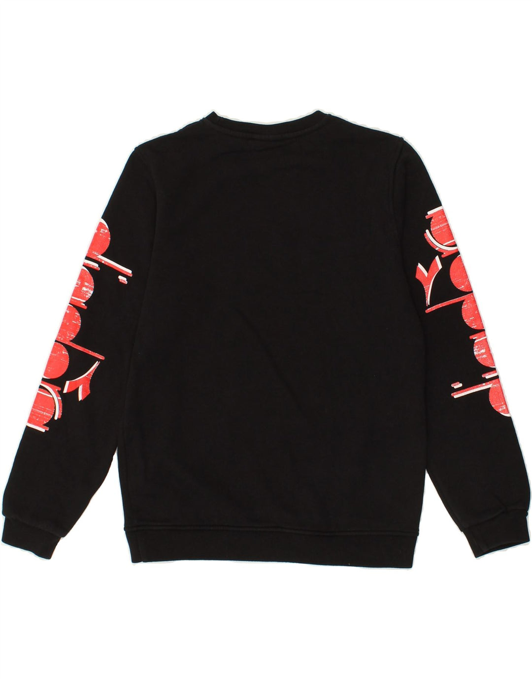 DIADORA Boys Graphic Sweatshirt Jumper 13-14 Years Black Cotton Vintage Diadora and Second-Hand Diadora from Messina Hembry 