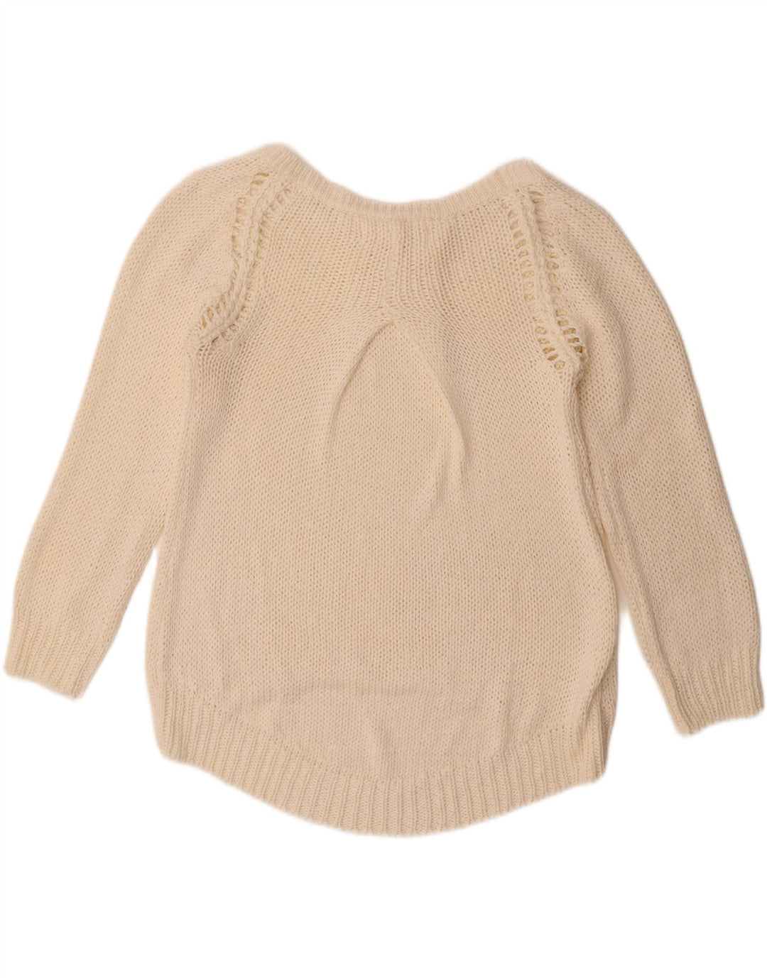 Zara Dame Boat Neck Jumper Sweater UK 16 Large White