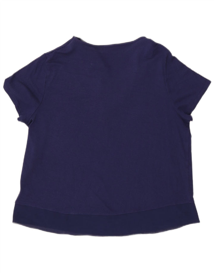 Marks & Spencer Damebluse Top UK 16 Large Navy Blue Viscose