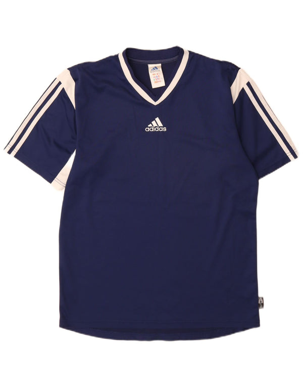 Adidas Herre Climalite T-Shirt Top Small Navy Blue Colourblock Polyester