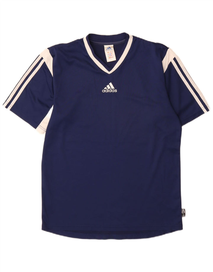 Adidas Herre Climalite T-Shirt Top Small Navy Blue Colourblock Polyester