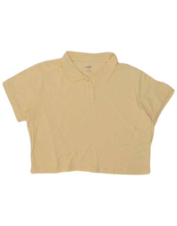Puma Dame Crop Polo Shirt UK 18 XL Gul Bomuld