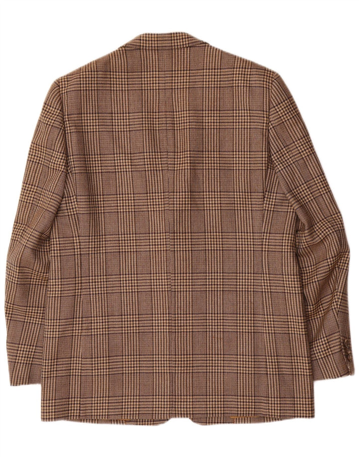 Vintage herre 2-knaps blazerjakke UK 42 XL brun ternet uld