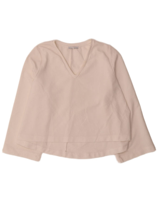 Zara Dame Trafaluc Top Langærmet UK 14 Medium Off White