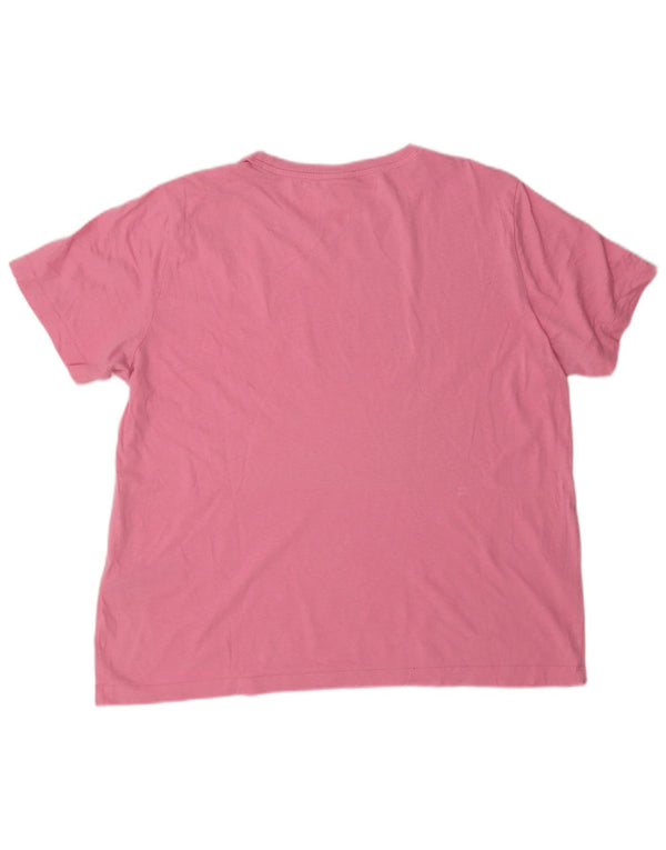 Champion Dame Grafisk T-Shirt Top UK 20 2XL Pink Bomuld