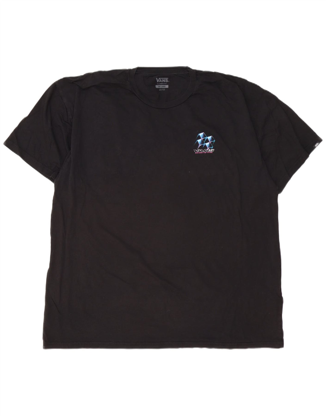 VANS Herre Classic Fit Grafisk T-Shirt Top 2XL Sort Bomuld