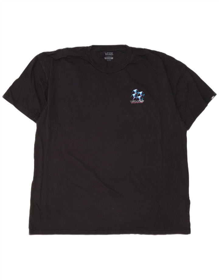 VANS Herre Classic Fit Grafisk T-Shirt Top 2XL Sort Bomuld