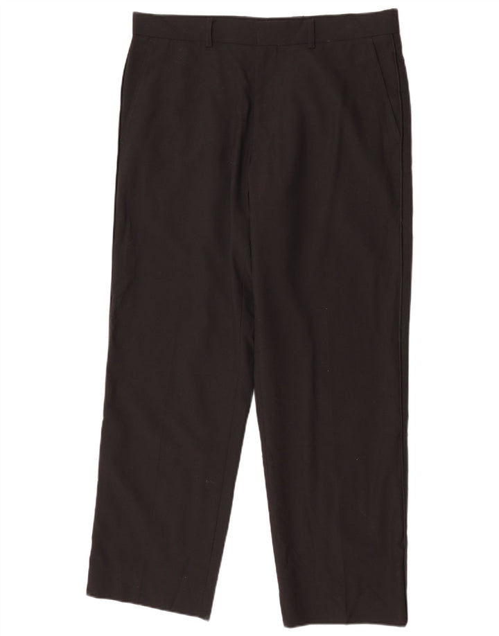 Marks & Spencer Straight Chino-bukser til mænd W34 L29 Sort polyester