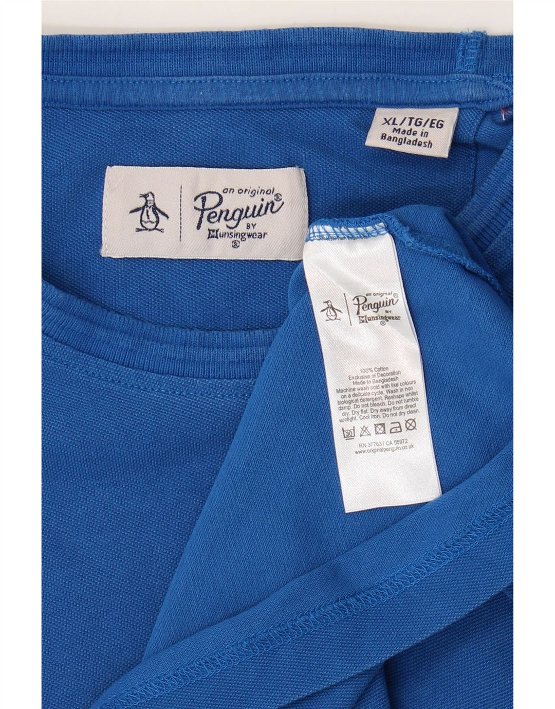 Penguin Herre T-Shirt Top XL Blå Bomuld
