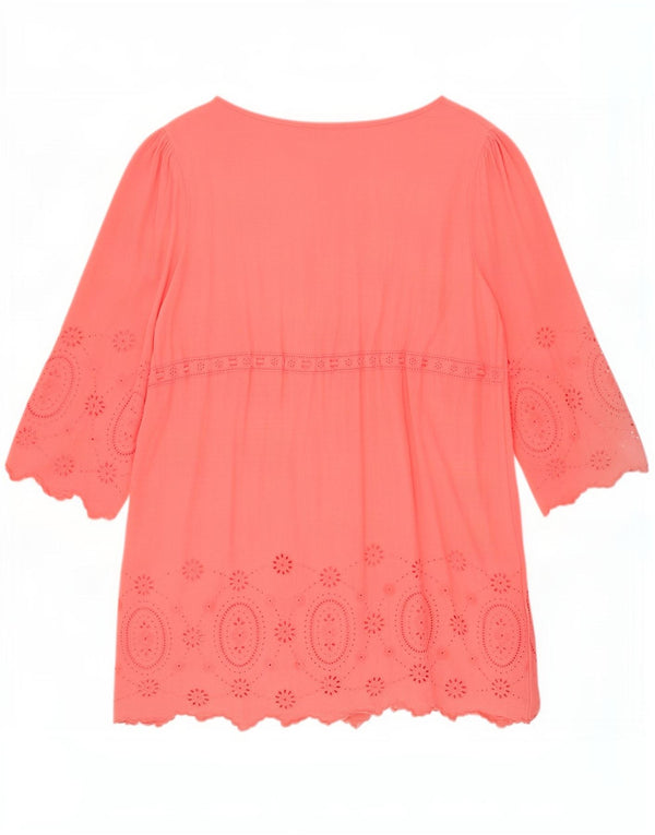Ghost Dame 3/4-ærmet tunikakjole UK 16 Large Pink Floral Viscose