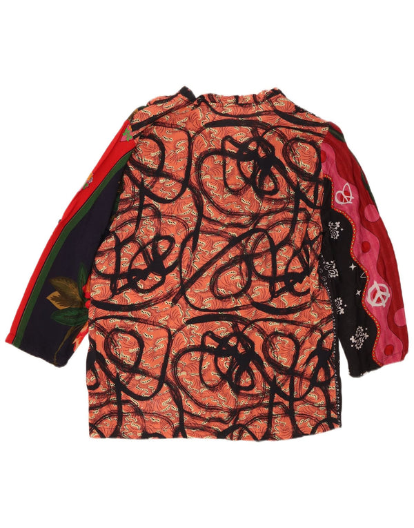Desigual Dame 3/4 ærmet bluse Top UK 18 XL Flerfarvet Patchwork