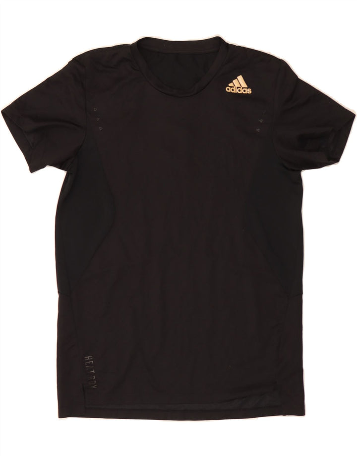 ADIDAS Mens Graphic T-Shirt Top Medium Black Polyester Vintage Adidas and Second-Hand Adidas from Messina Hembry 