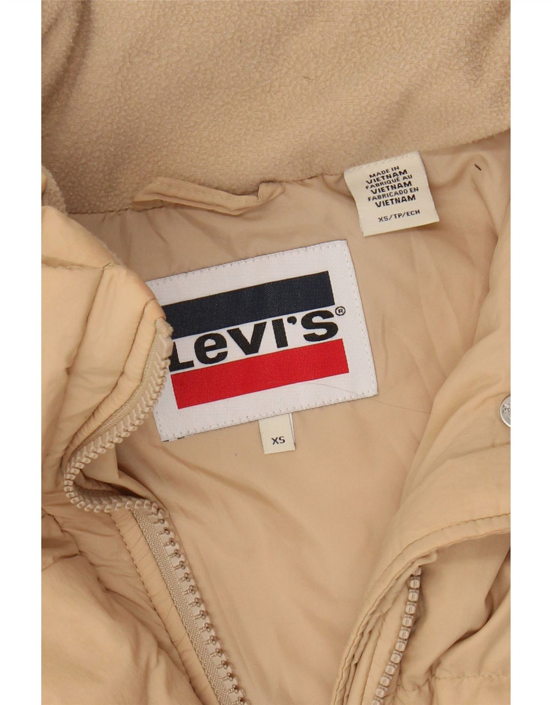 LEVI'S Dame Oversized polstret jakke UK 6 XS Beige Polyamid