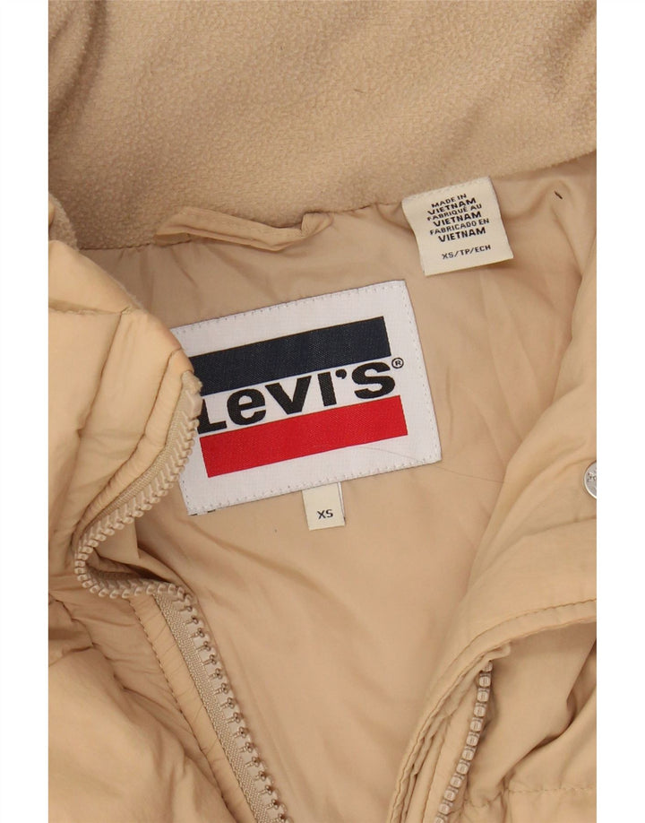 LEVI'S Dame Oversized polstret jakke UK 6 XS Beige Polyamid