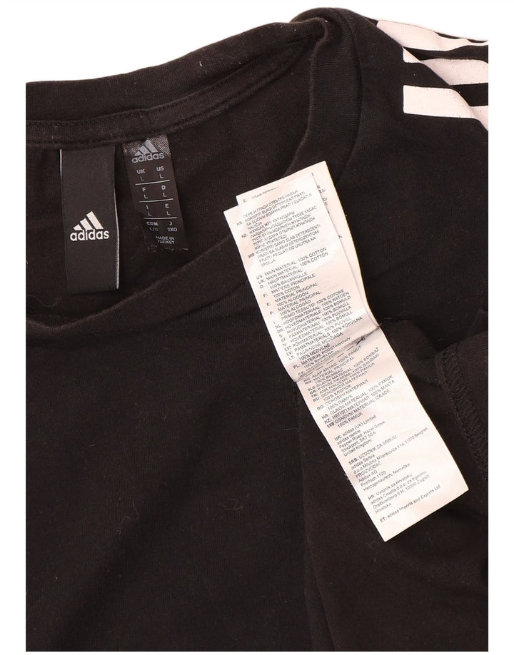 Adidas Herre T-Shirt Top Stor Sort Bomuld