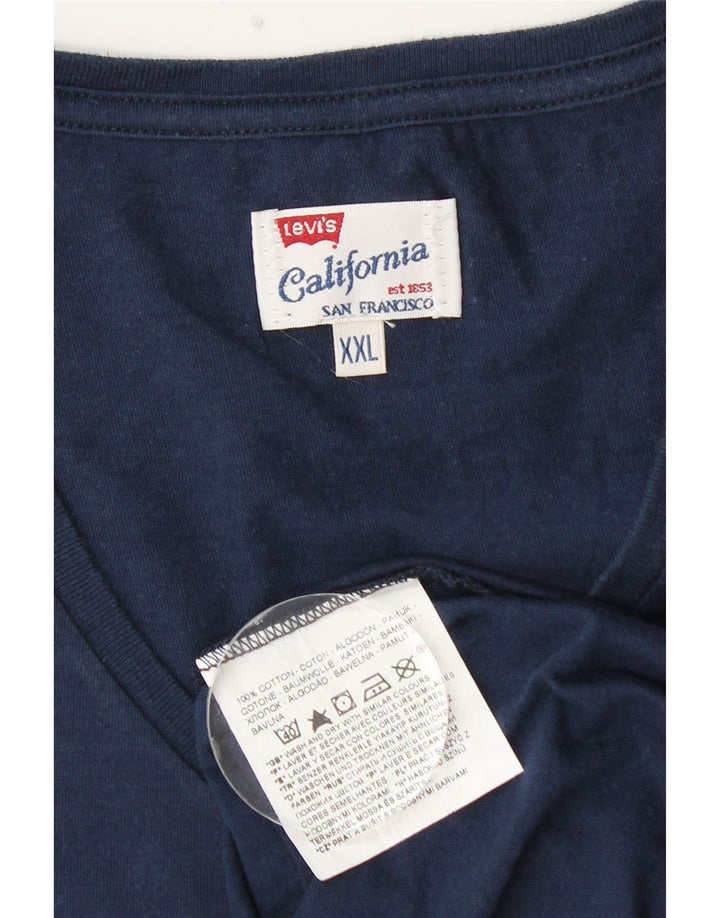 LEVI'S T-shirt top til mænd 2XL marineblå bomuld