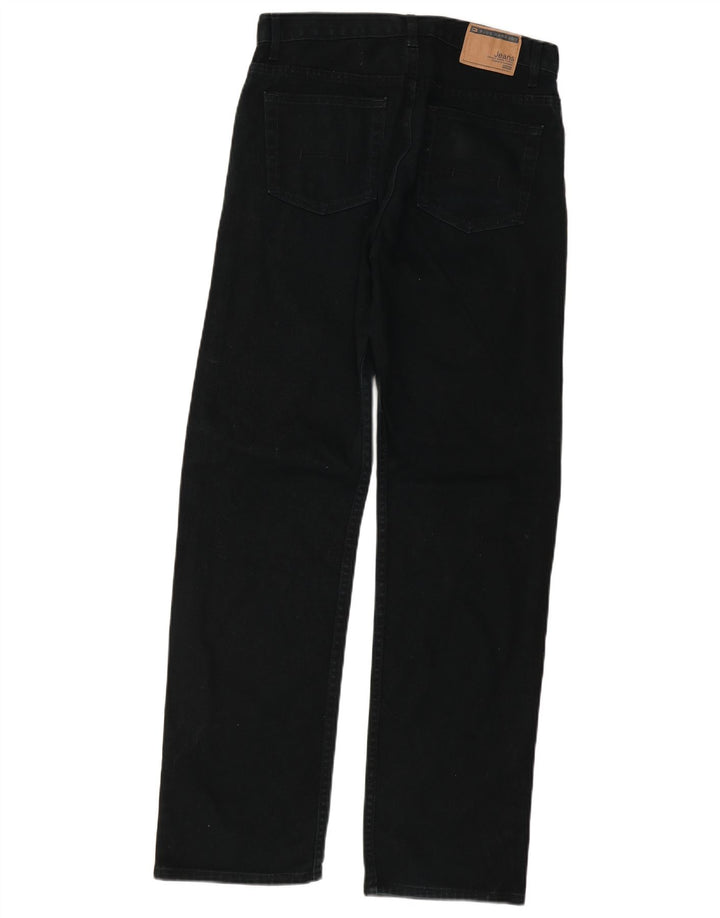Marks & Spencer Herre Blue Harbor Straight Jeans W32 L33 Sort Bomuld