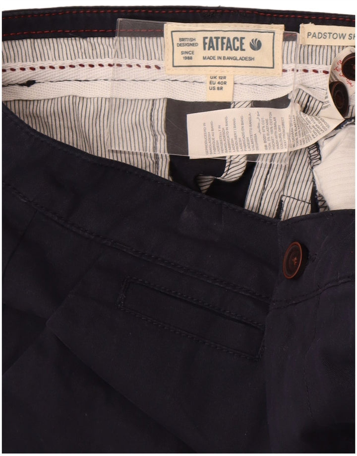 Fat Face Dame Chino Shorts UK 12 Medium W34 Navy Blue Bomuld
