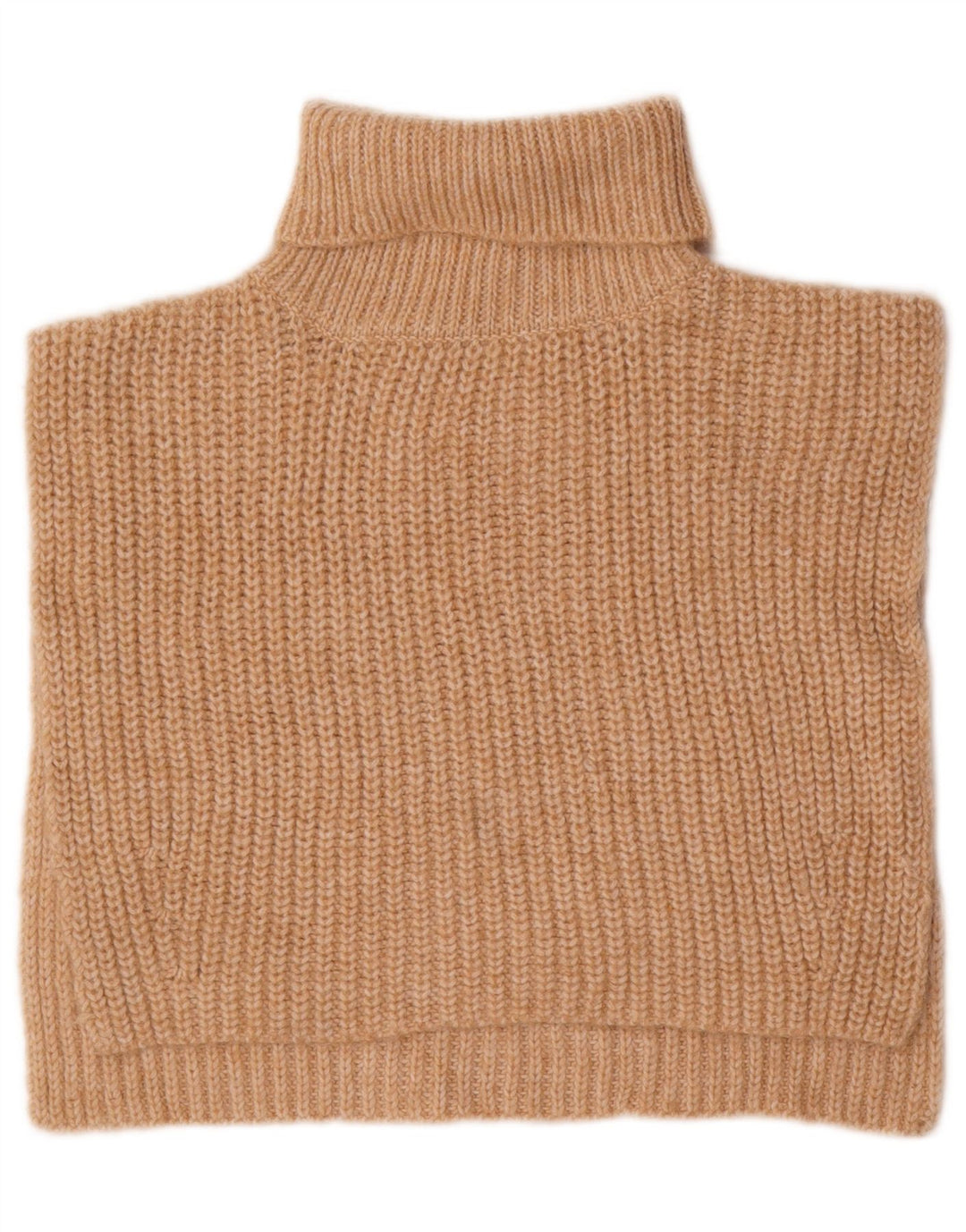 MARKS & SPENCER Dame Crop Ærmeløs Poncho Jumper UK 10 Small Beige