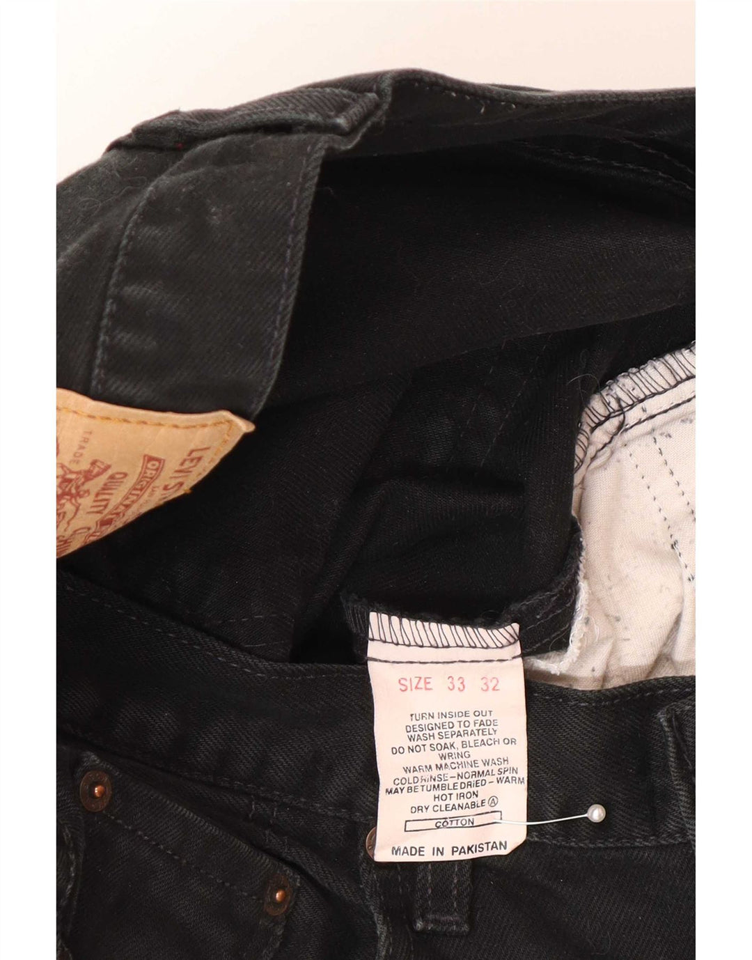 Levi's herre 504 cropped jeans W33 L26 sort bomuld