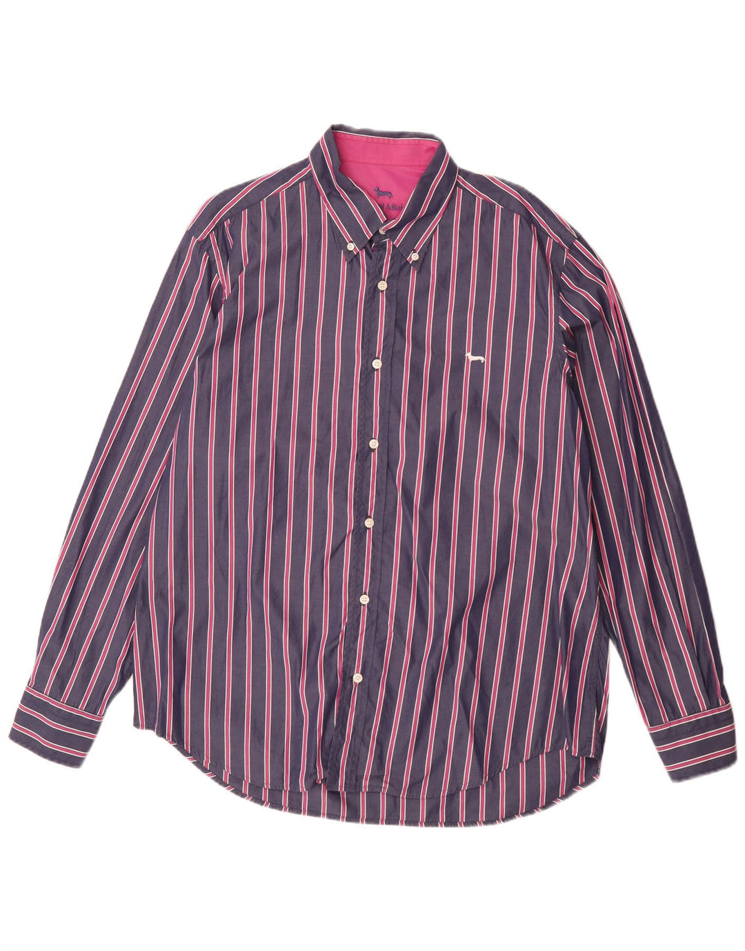 Harmont & Blaine herreskjorte 2XL marineblå stribet bomuld