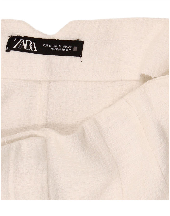 Zara Womens High Waist Hot Pants Small W26 White