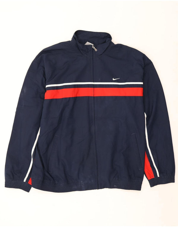Nike Træningsdragt til mænd, topjakke UK 44/46 XL Marineblå Colourblock Polyester