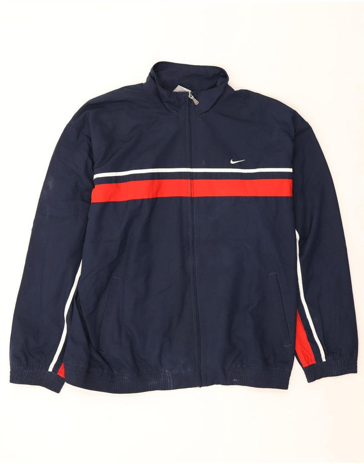 Nike Træningsdragt til mænd, topjakke UK 44/46 XL Marineblå Colourblock Polyester