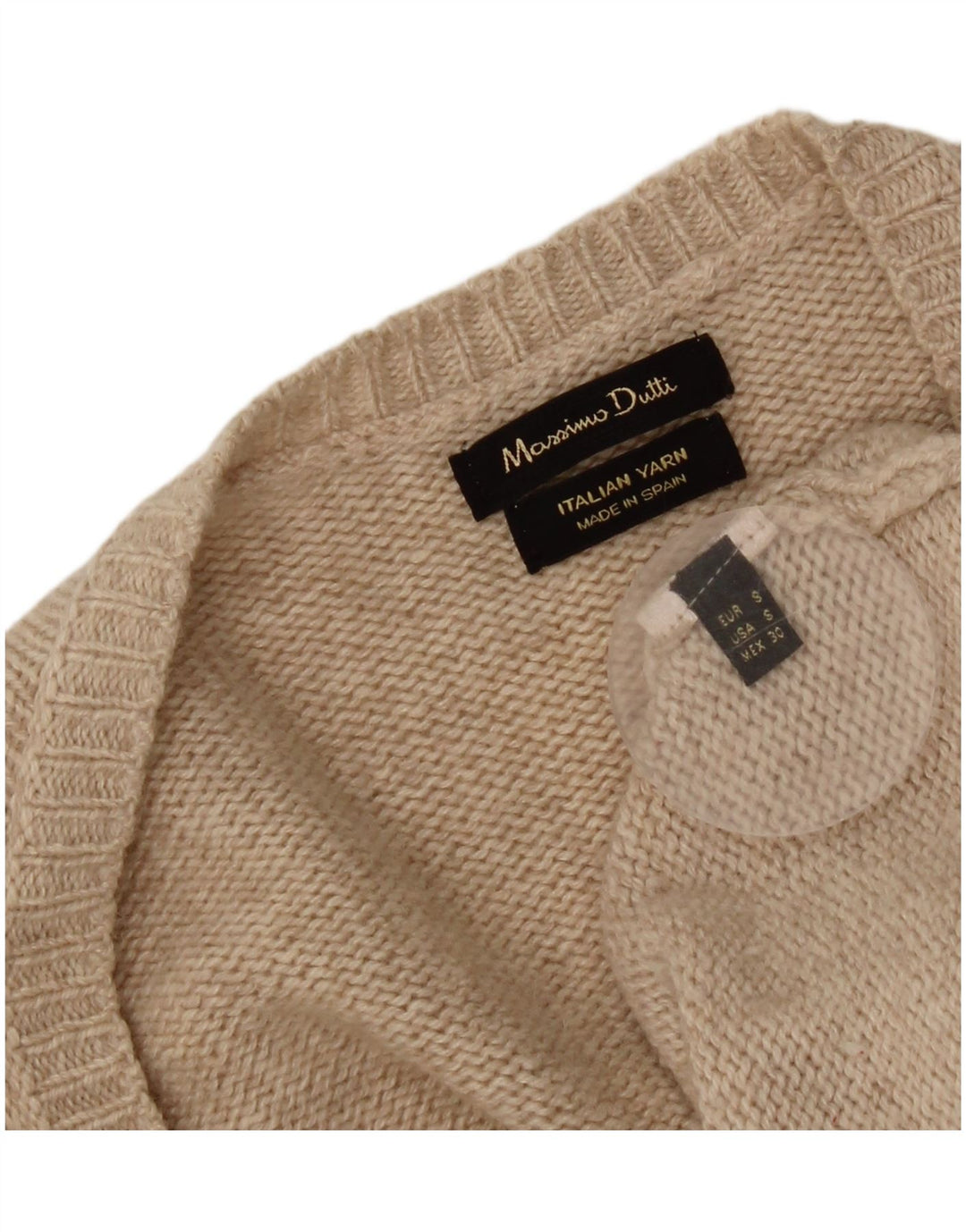 Massimo Dutti Dame Oversized Cardigan Sweater UK 10 Small Beige