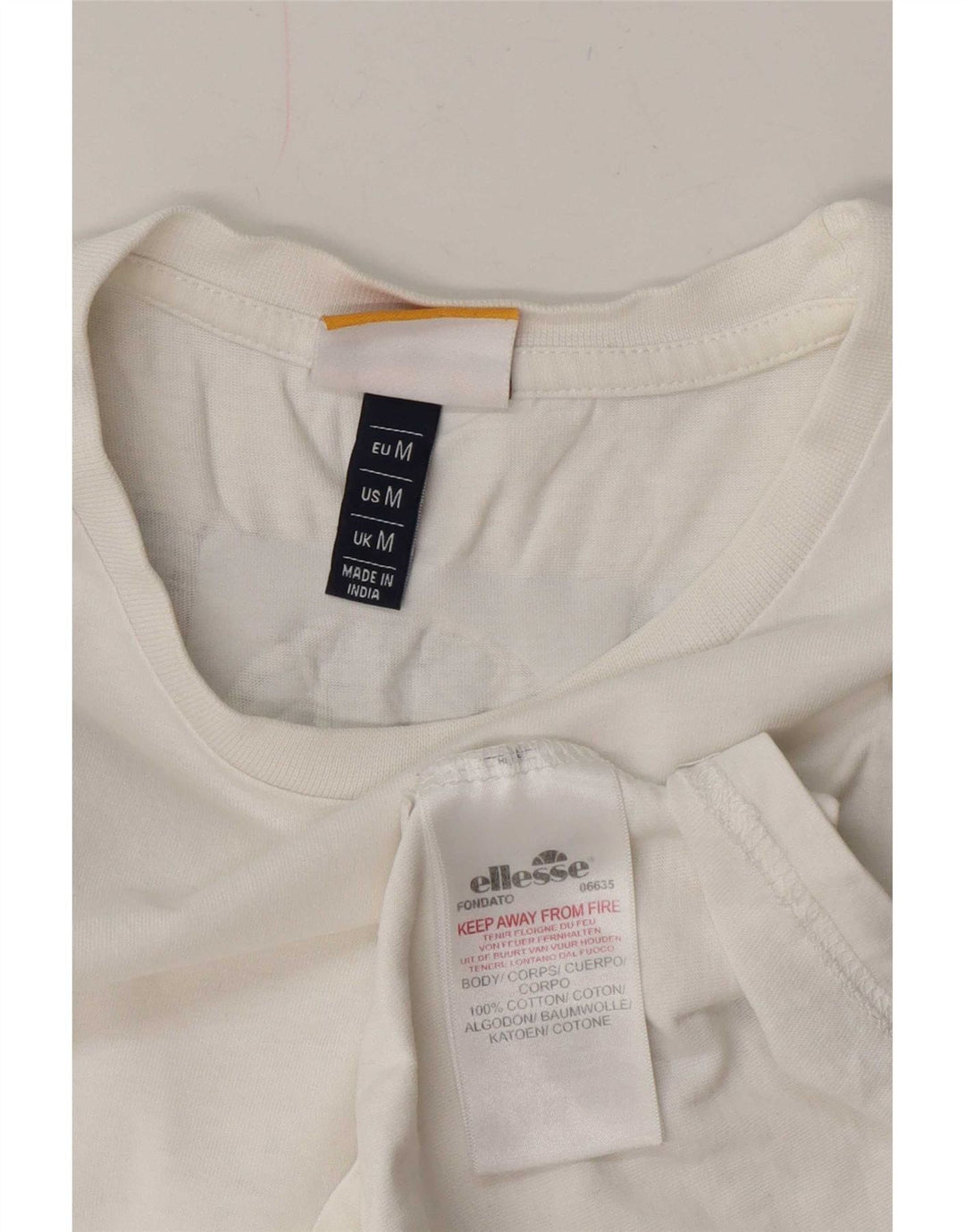 Ellesse Dame Grafisk T-Shirt Top UK 14 Medium Hvid Bomuld