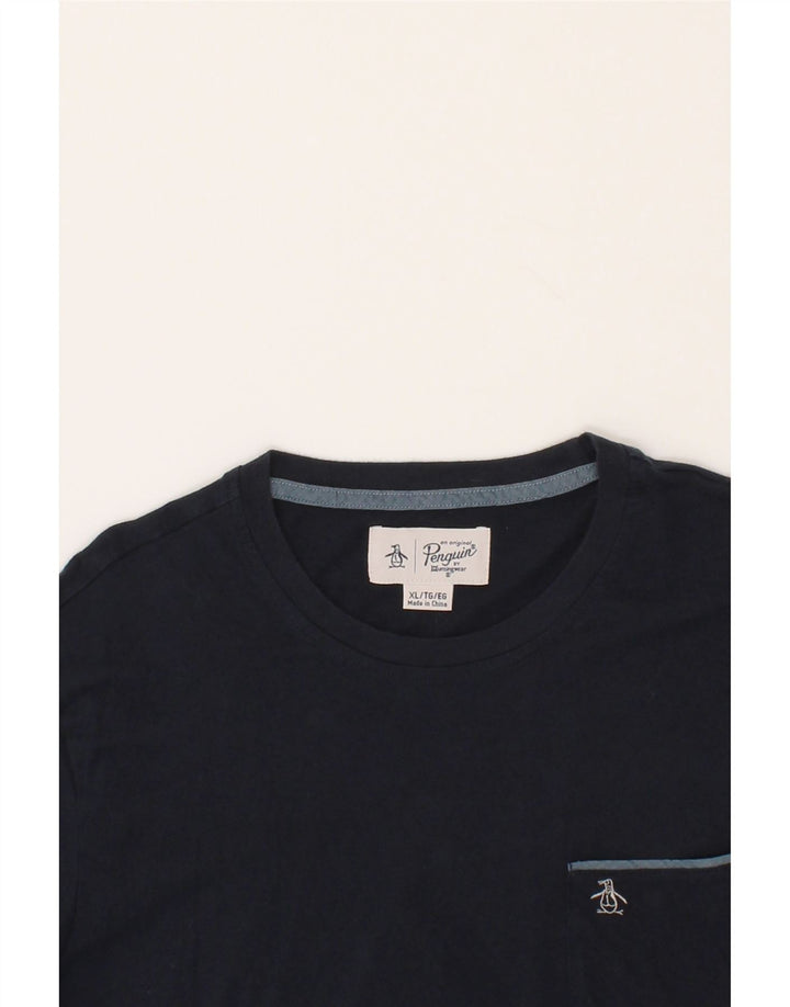 PENGUIN Mens Shirt XL Navy Blue Cotton Vintage Penguin and Second-Hand Penguin from Messina Hembry 
