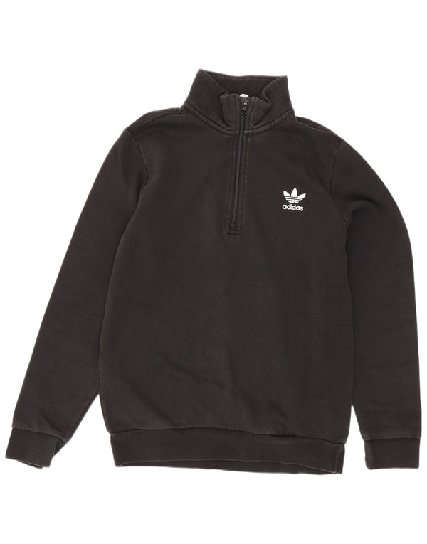 Adidas drenge sweatshirt med lynlås 13-14 år sort bomuld