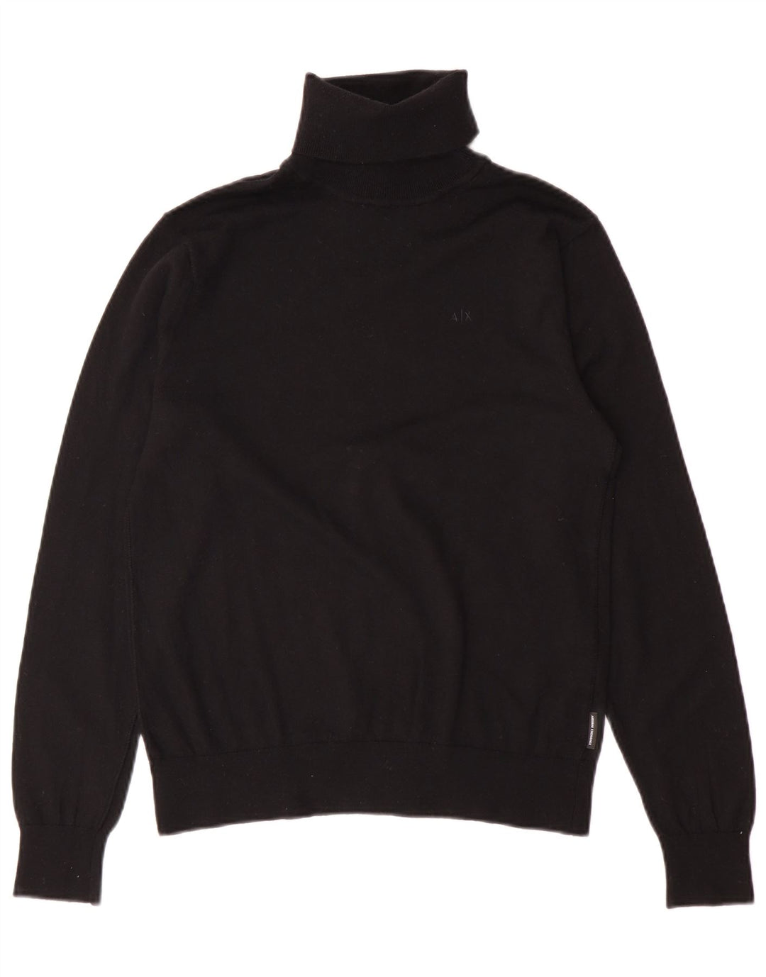 Armani Exchange Herre Roll Neck Jumper Sweater Small Black Virgin Wool